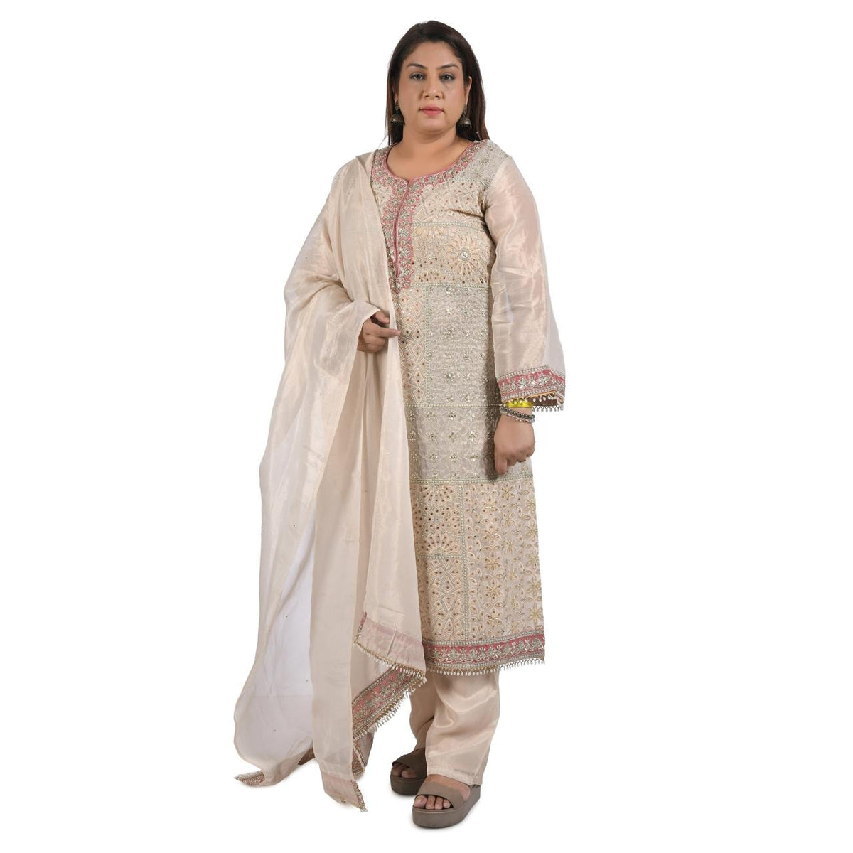 Long 3 Peice Suit With Plazoo And Bustier