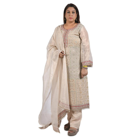 Long 3 Peice Suit With Plazoo And Bustier